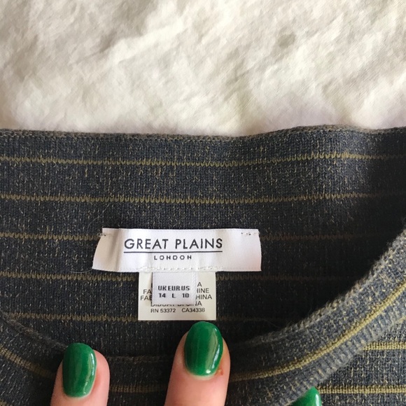 NWT Great Plains London Striped Olive Sweater - Picture 3 of 5